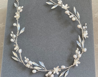 Carys Hairvine, Wedding Hairvine, something blue, bridal vine, hair accessories, tiara, vine, bride, bridesmaid