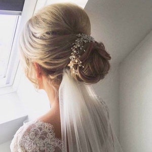 Roseanna Wedding Hairvine Bridal Hair Accessories, Tiara, Circlet, Silver, Pearl and Crystal, boho, vintage, fairytale image 9