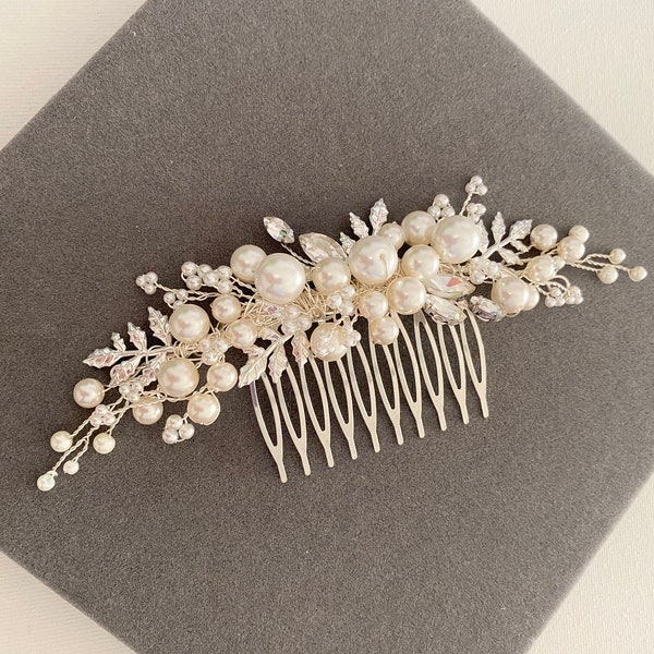 Aneira comb, bridal hair comb, Bridal Hair Accessory, Hairvine, Hairpiece, Pearl, Bridal, Hair Jewellery, wedding, bridesmaid