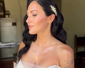 Ilaria Pearl Bridal Hair Comb: Wedding Hair Accessories