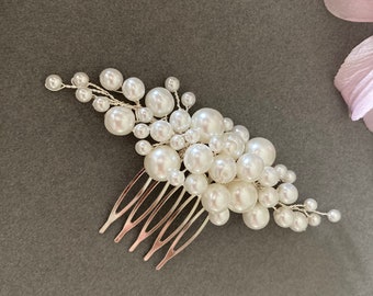 Pettine da sposa Maya Pearl, pettine per capelli da sposa, accessori per capelli da sposa, parrucchino, Hairvine, diadema, forcina, damigella d'onore