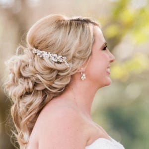 Emily Hair vine, Bridal Hair Accessory, Wedding Hairvine, Hairpiece, Tiara, Crown, Headdress, Pearl, Crystal, Adornment, Vintage, Headpiece image 7