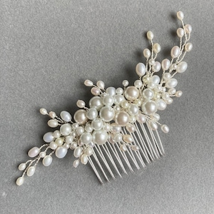 Cariad Pearl Comb, Wedding Hair Accessories, bridal hairpiece, pearl hair piece, Hairvine, Tiara