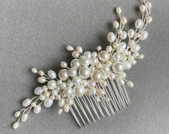 Cariad Pearl Comb, Wedding Hair Accessories, bridal hairpiece, pearl hair piece, Hairvine, Tiara