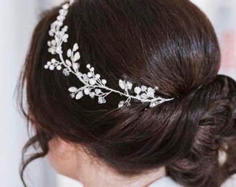 Astra Wedding Hairvine, Vine,Bridal  Crystal and Pearl Hair Accessory
