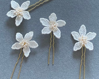 Mari Pins, Boho Hair Accessories, wedding hair accessories, bridal, vintage, lace, floral hairpiece, hair flowers, dried flowers, hair comb
