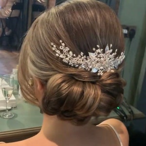 Roseanna Wedding Hairvine Bridal Hair Accessories, Tiara, Circlet, Silver, Pearl and Crystal, boho, vintage, fairytale image 1