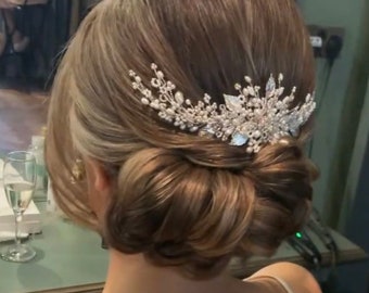 Roseanna Wedding Hairvine -  Bridal Hair Accessories, Tiara, Circlet, Silver, Pearl and Crystal, boho, vintage, fairytale