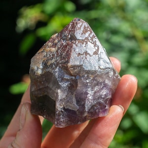 Auralite-23 Crystal (kanadischer Chevron Amethyst): 6 Unzen Elestial Smokey Red Termination Cap mit &#39;Rekordhalter&#39;