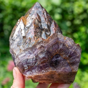 Auralite-23 Crystal (Canadian Chevron Amethyst)  : 1.4 KILO RARE Earth Spirit Elestial Multi Terminated Cluster