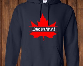 Elbows Up Canada Maple Leaf, PNG, Bästsäljare, Populär Kanadensisk, Kanadensisk Patriotism, PNG för sublimering, T-shirts, Sweatshirts, Hoodies