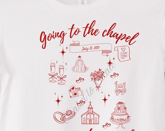 Anpassad brudtröja med vinröd äktenskap, förlovningsfesttröja, gå till kapellet-tröja, brudduschpresent, rolig möhippa-tröja