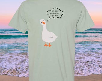 Komfortfärger Feeling Silly Goose Grafisk T-shirt, Udda T-shirts för Djurälskare, Gåsälskare, Humorskjorta, Vardagskläder