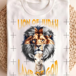 Lion of Judah, Lamb of God, PNG, Color and Sephia, Heat Sublimation, Easter, Faith, Christian,
