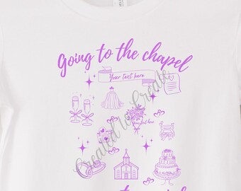 Anpassad lavendelfärgad bröllopströja för brud, förlovningsfesttröja, gå till kapellet-tröja, brudduschpresent, rolig möhippa-tröja