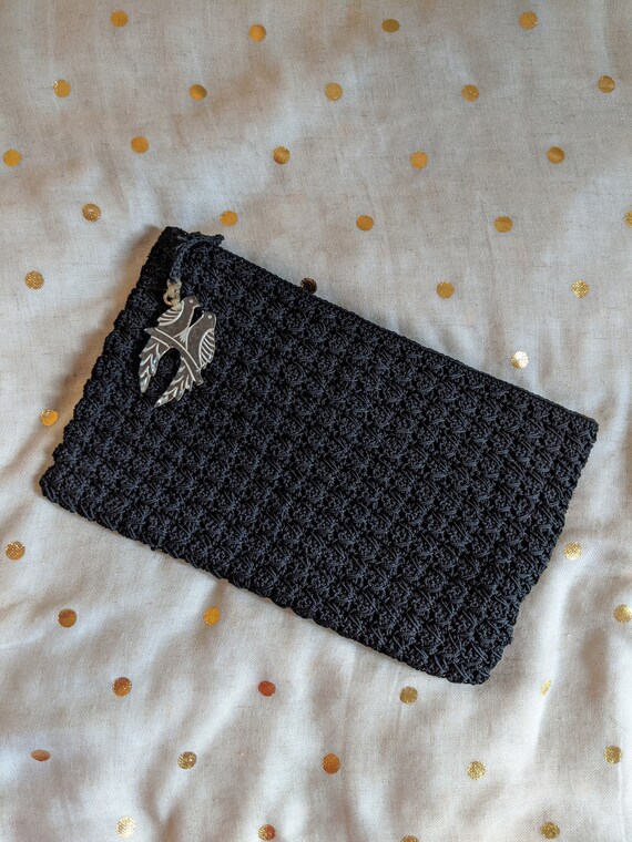 Vintage 1940s Lovebird Cord Clutch