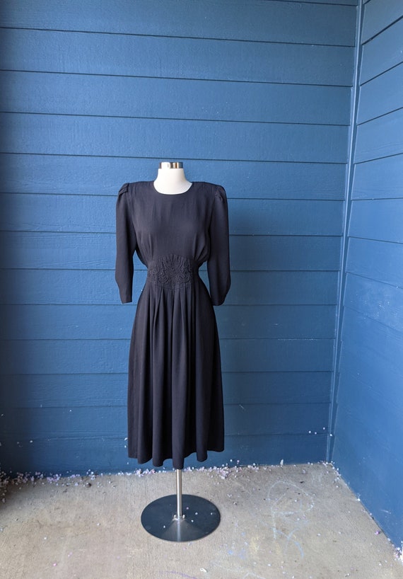 Vintage 1980s Does 40s Soutache Dress
