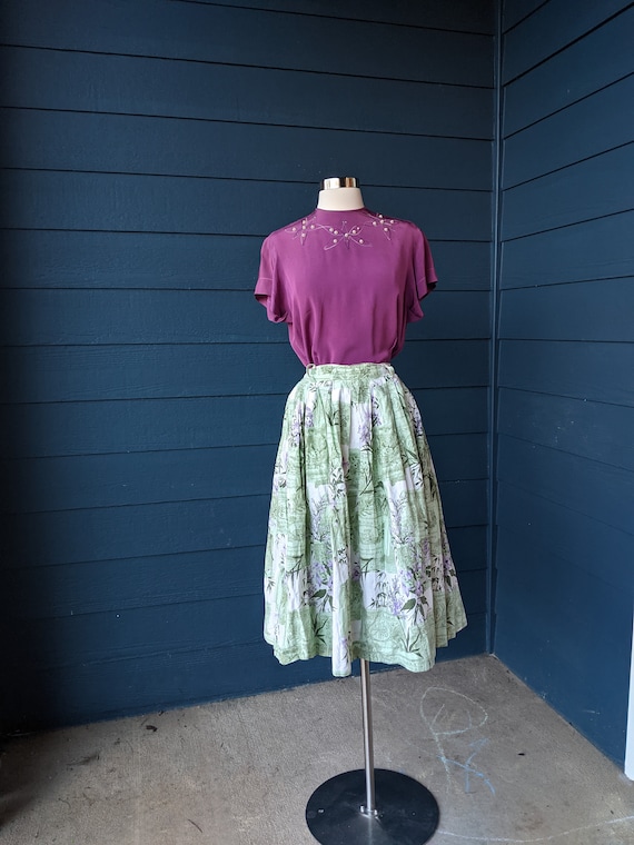 1950s Astrology Novelty Print Skirt
