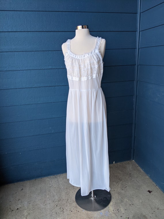 Vintage 1950s Blue Swan Nightgown