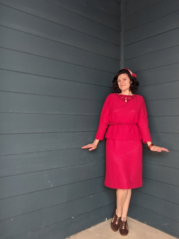 Vintage Knit 3 piece Sweater and Skirt Set