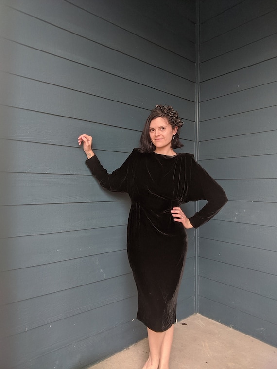 Vintage Velvet Batwing Dress