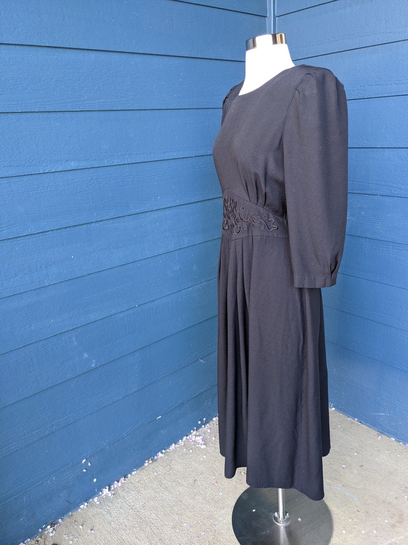 Vintage 1980s Does 40s Soutache Dress
