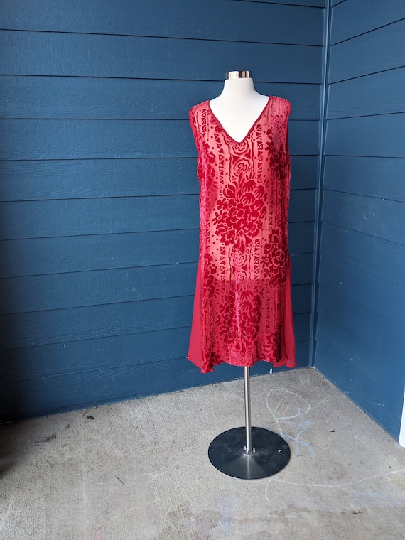 Vintage 1920s Devoré Velvet Flapper Dress