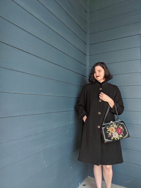 Vintage Velvet Trim Coat