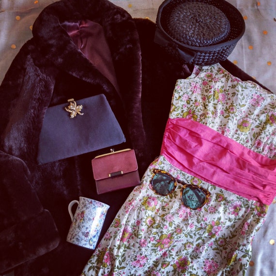 1950s Vintage Floral Dress