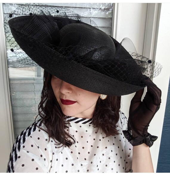 1930s Straw Hat with Veil