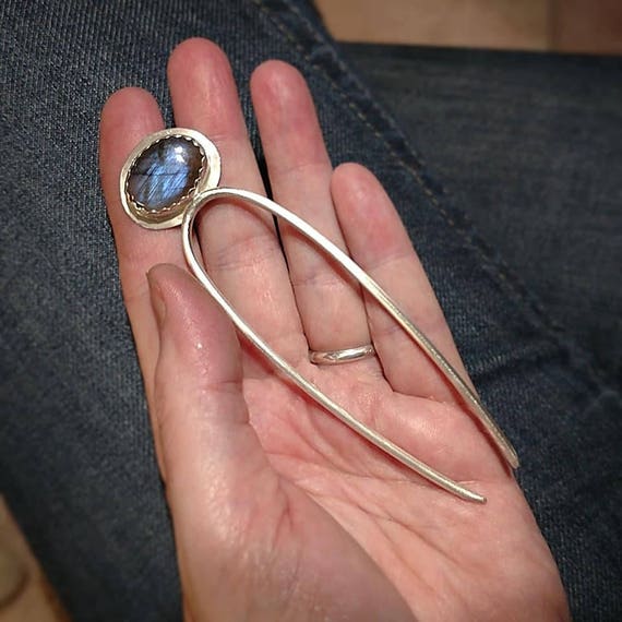 Hair Pick Sterling Silver Hairpin Boho Hair Pin Hair Etsy