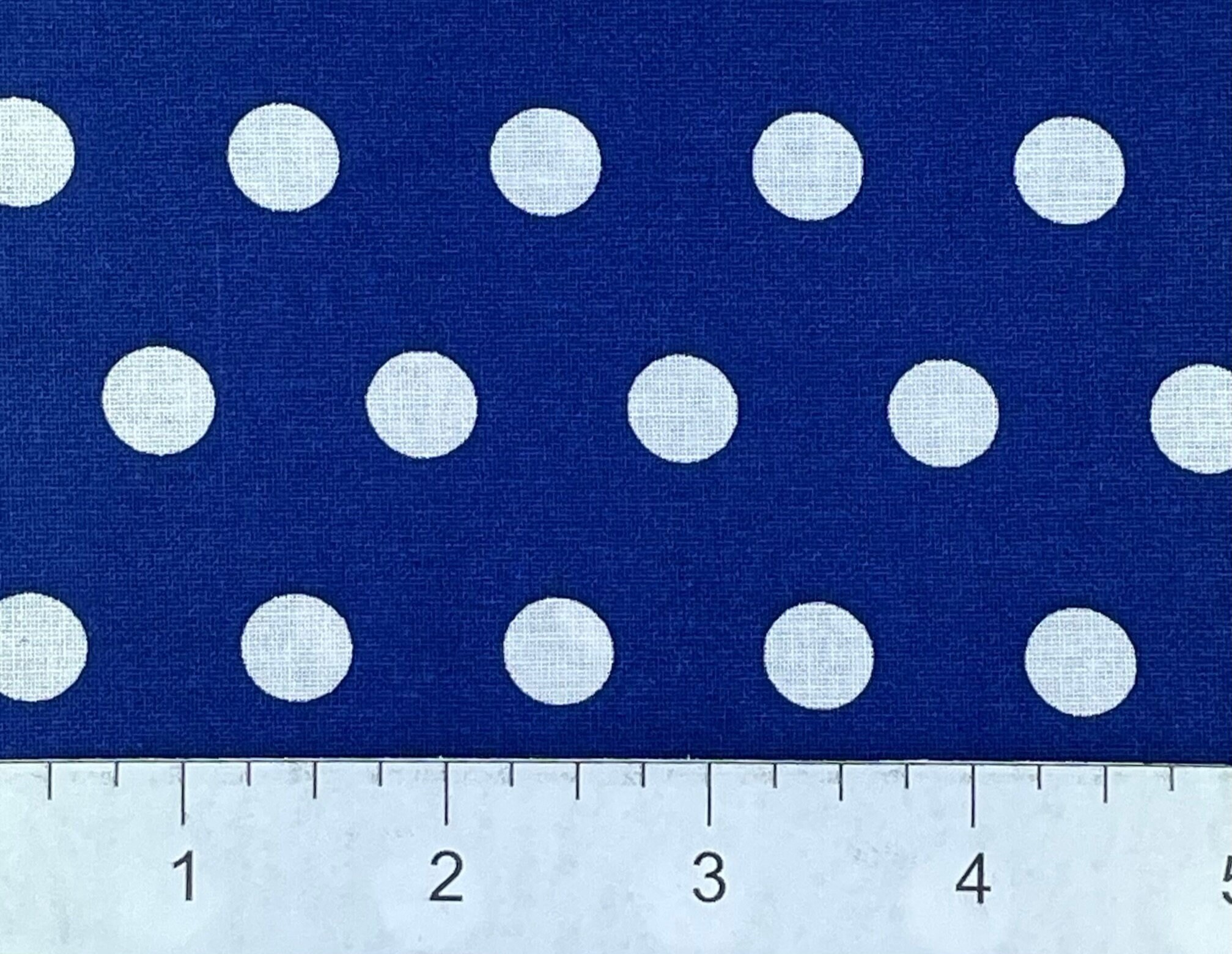 Polka Dots 100% Cotton Fabric Sold by the 1/2 yard Royal Blue with White Dots