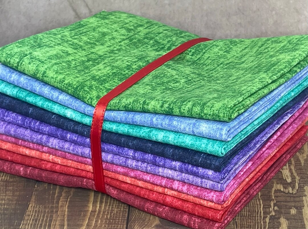 Stash Builder Fat Quarter Bundle - Brush Strokes - 10 Piece - Colorful ...
