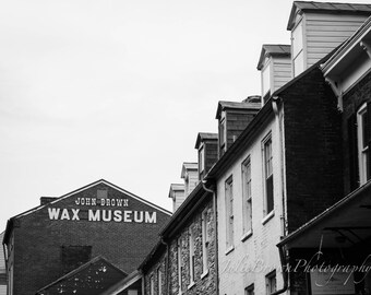 Black and White Historical Building Photo, Harper's Ferry, John Brown Wax Museum 8x10 11x14