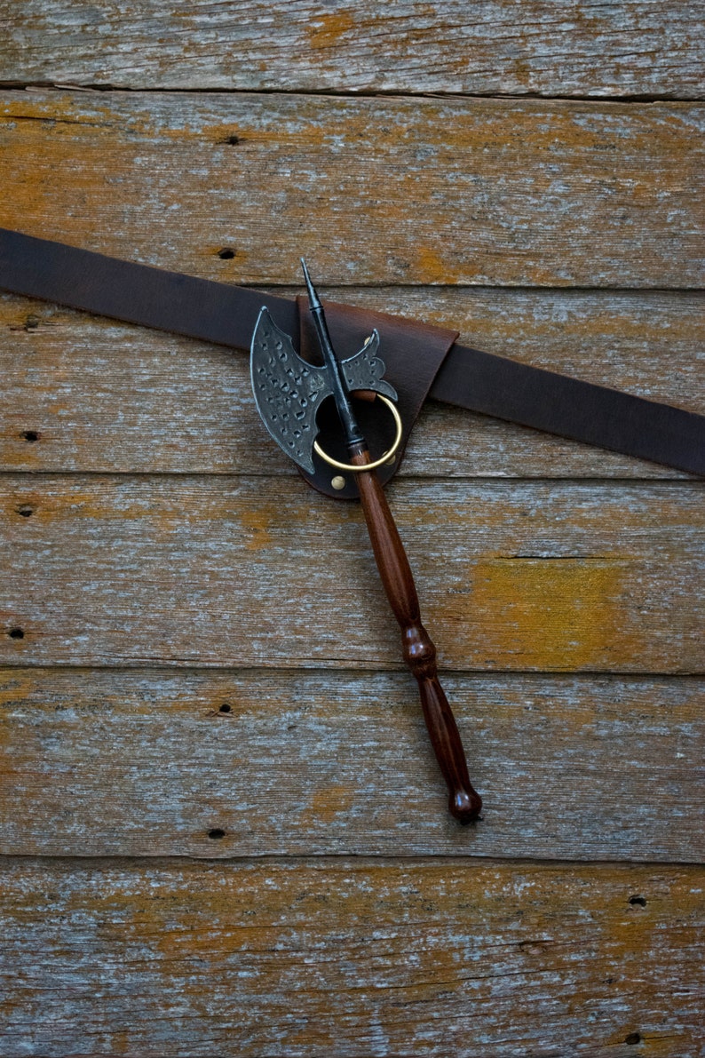 Made to Order Handmade Rustic Crazy Horse Brown Heavy Duty Leather Axe Frog Axe Holder Ax Frog Ax Holder