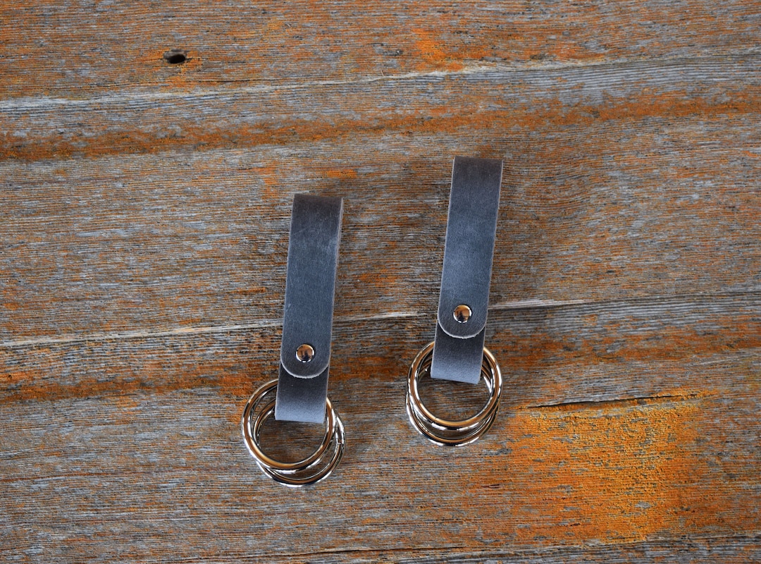 Leather Skirt Hikes in Rustic Gray Leather With 1.5 Rings Etsy