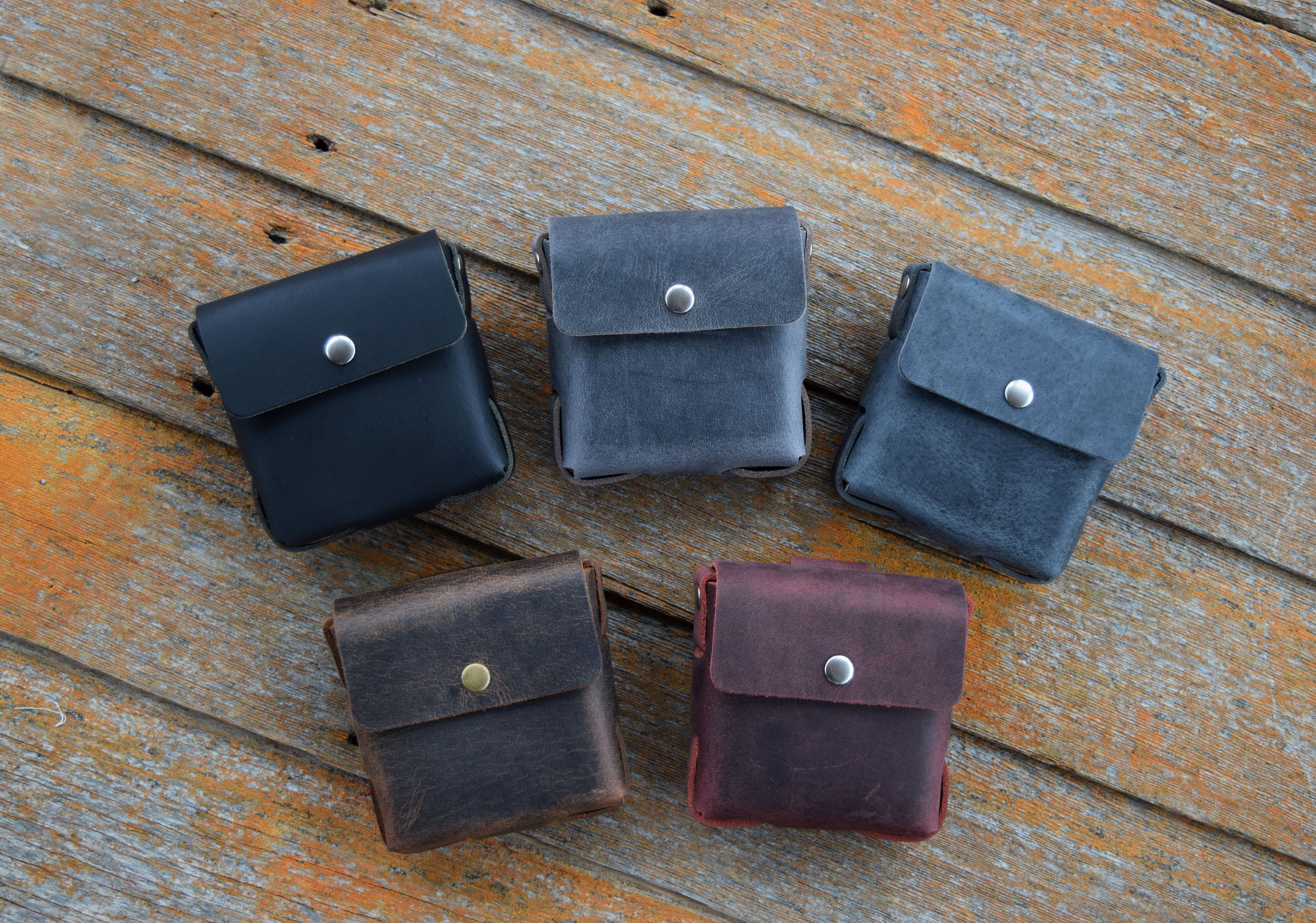 Small Leather Pouch Leather Coin Purse Black Leather Other Colors Available  Made in the USA 