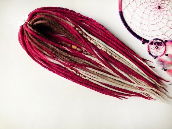 Chery Brown To Blonde Wool De Dreads Extensions Double Ended Etsy