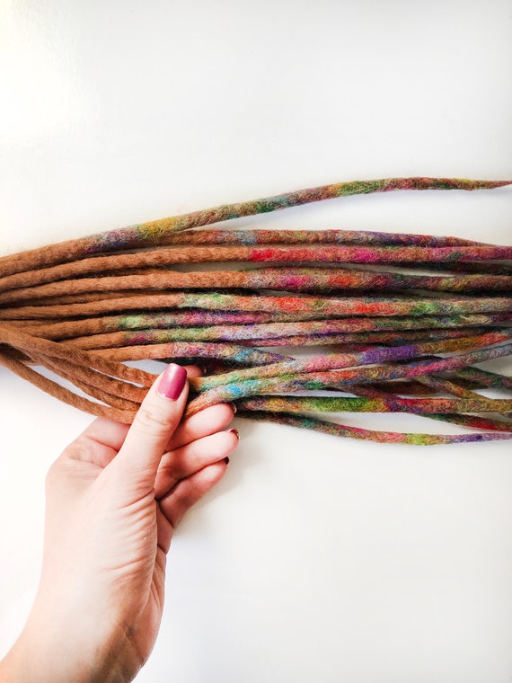 Sienna Mix Color Light Brown Ombre Wool Dreadlocks Extensions Etsy