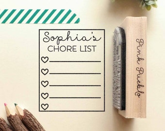 Planner Stamps, Boy or Girl Chore List Rubber Stamp, Personalized Planner Stamp