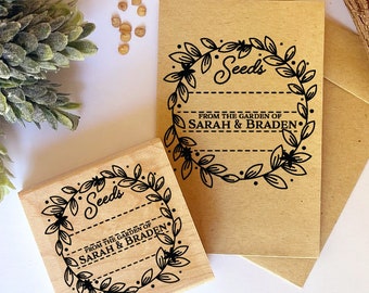 From the Garden of Seed Packet Stamp - Personalized Rubber Stamp Gift for Gardeners