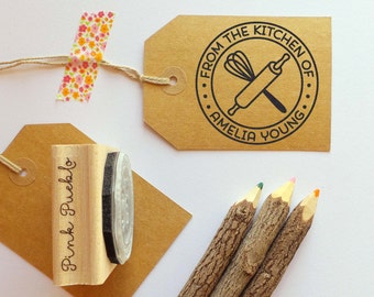 Personalized Baking and Cooking Rubber Stamp, From the Kitchen of Stamp