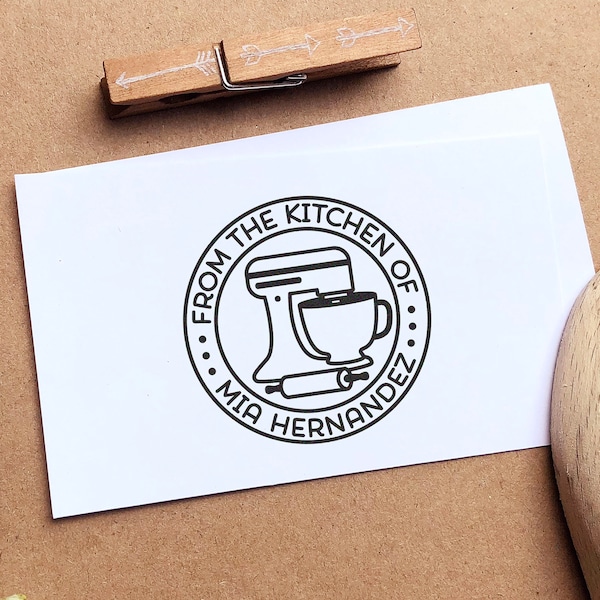 Personalized Baking and Cooking Rubber Stamp, From the Kitchen of Stamp, Great for Baking Gifts