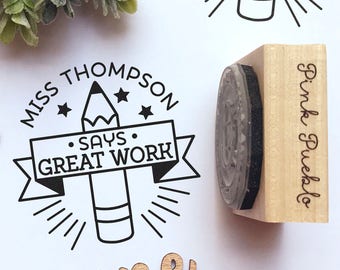 Personalized Teacher Stamp, Teacher Gift or Teacher Appreciation Gift, Teacher Stamp for Grading