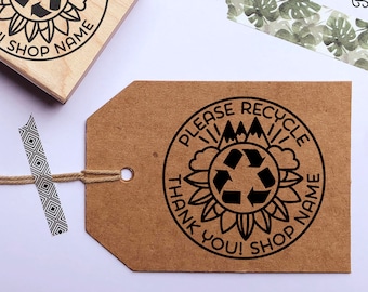 Personalized Please Recycle Rubber Stamp | Custom Packaging Design for Shipping and Mailing