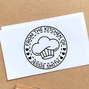 Personalized Recipe Card Stamp, For 3x5, 4x6, 5x7 and 4.25x5.5