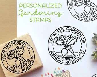 From the Garden of Stamp, Gardener Gift, Gardening Gift, Canning Label Stamp - Personalized