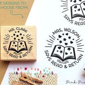 Personalized Teacher Book Stamp, From the Library of Stamp, Teacher Stamps