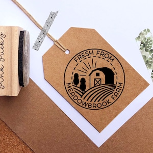 Personalized Farm Stamp, Garden Gifts, Canning Label Stamp, Farmhouse Stamp, Farmer's Market Stamp, Fresh Eggs Stamp