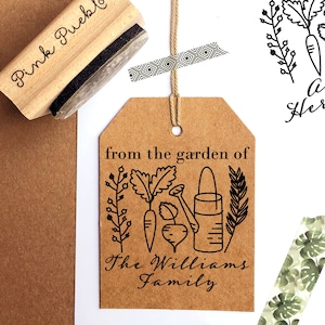 From the Garden of Stamp, Gardening Gift, Gardener Gift, Canning Label Stamp - Personalized